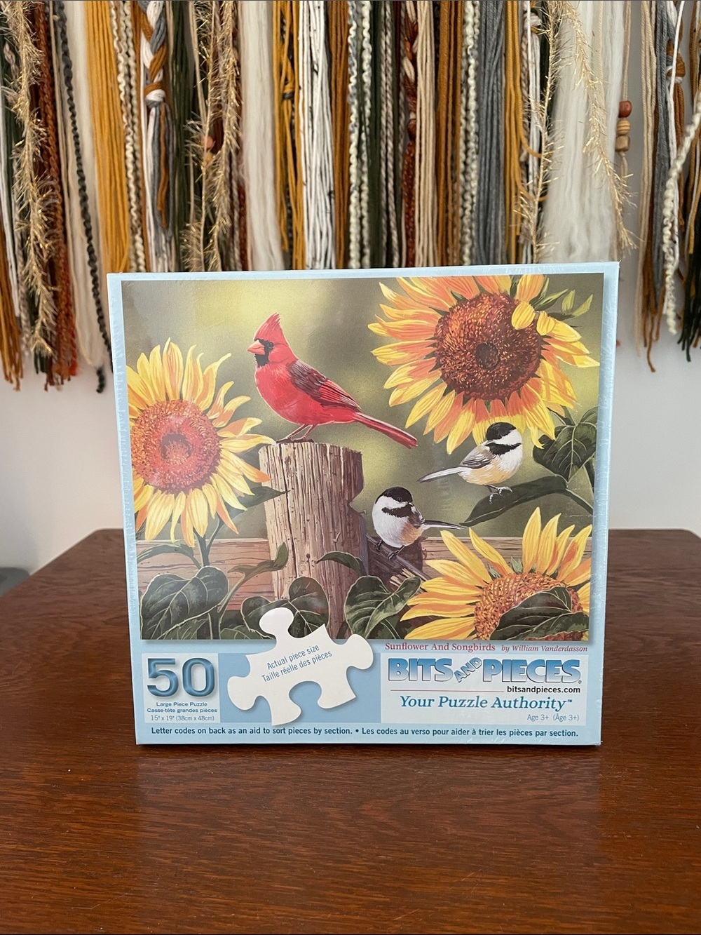 50 large piece cardinal on fence puzzle new